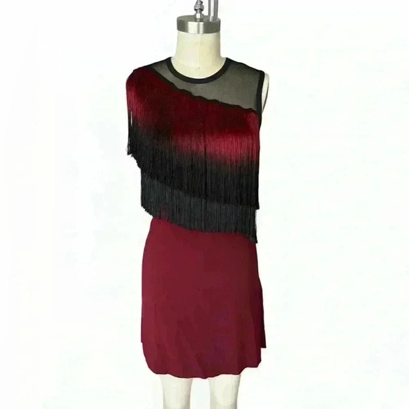 Sandro Fringe Trim Cocktail Dress, Size  S - Picture 2 of 6